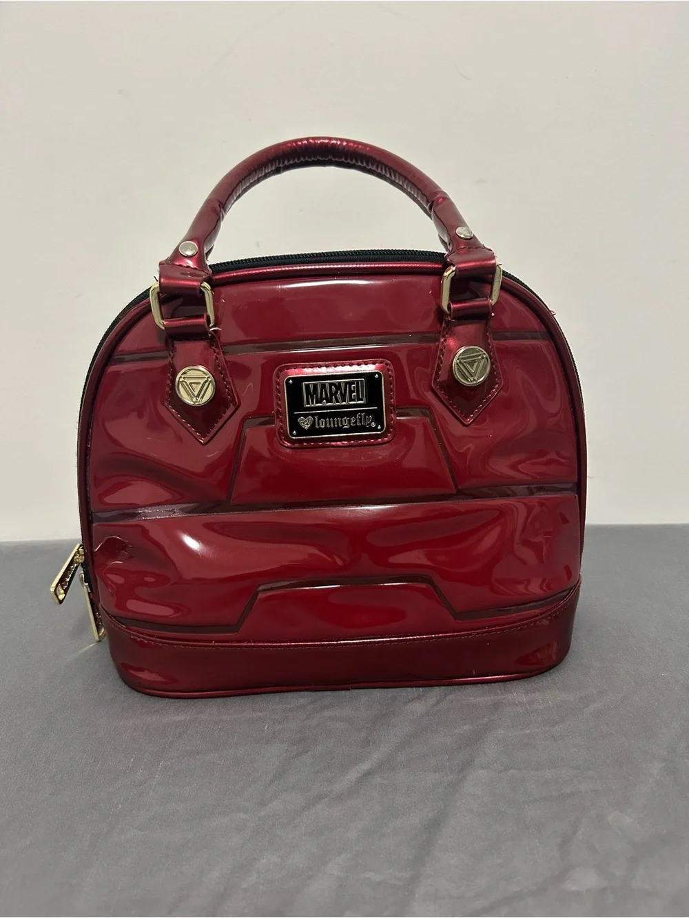 Loungefly Marvel Iron Man Dome Purse Handbag Red Gold - Picture 2 of 8